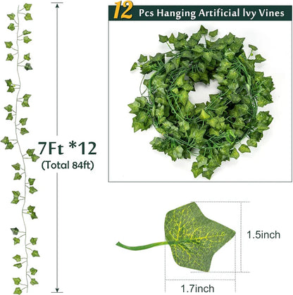 Artificial Plant Leaves with Fairy Lights