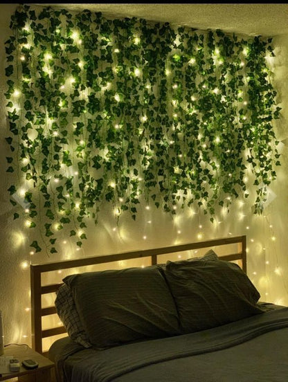 Artificial Plant Leaves with Fairy Lights